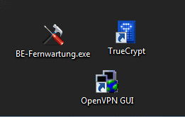 Screenshot: Ablage der Fernwartungs-Software auf dem Desktop Screenshot: Ablage der Fernwartungs-Software auf dem Desktop