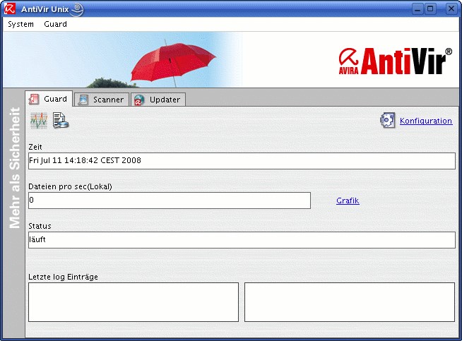 Screenshot AntiVir GUI